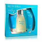 Rinkinys Aire de Sevilla Azul Fresh moterims: tualetinis vanduo, 100 ml + kūno kremas, 150 ml + &scaron;veitiklis, 150 ml