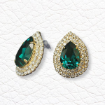 Auskarai moterims DiamondSky &bdquo;Jasmine (Emerald)&ldquo; su Swarovski kristalais DS02A339