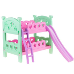 Dviauk&scaron;tė lėlių lovytė su čiuožykla
