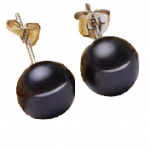 Auskarai su juodu perlu Amber Way