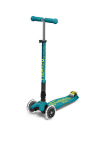 Triratis paspirtukas Micro Maxi Deluxe Foldable LED, žalias