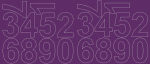 Lipnūs numerių lipdukai Drago, 8 cm, violetinė/blizgūs