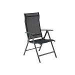 Sodo kėdė su lenkiamu atlo&scaron;u, lauko kėdė su tvirtu aliuminio rėmu, atlo&scaron;as galima reguliuoti 8 padėtimis, juoda GCB02BK, 56x70x106 cm, Juoda, Aiam&ouml;&ouml;bel, kokkupandavad toolid, must