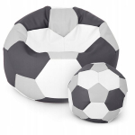 Sėdmai&scaron;is su pufu Ball XXXL, baltas/pilkas