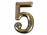 Numeris 5 CR 5, chromo spalvos, 5 cm