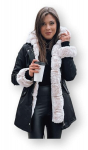 Juoda moteri&scaron;ka striukė su &scaron;viesiu kailiu Arctic