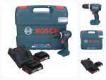 Professional akumuliatorinis smūginis gręžtuvas Bosch GSB 18V-45 18 V 45 Nm + 2x 2,0 Ah baterija + įkroviklis + L formos dėklas