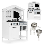 Medinė vaiki&scaron;ka virtuvė Eco Toys PLK563W, balta