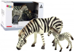 Dviejų figūrėlių rinkinys Zebras su jaunikliu Lean Toys