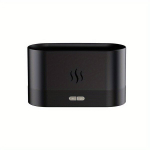 USB ultragarsinis oro drėkintuvas su LED liepsnos efektu., Juoda