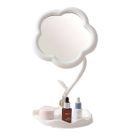 Saulėgrąžos Veidrodėlis su Papuo&scaron;alų Saugykla, Reguliuojamas, Baltas