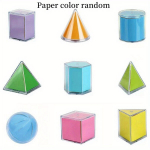 9 vnt. Geometrinis Modelių Komplektas - 3D į 2D Transformacijos Rinkinys Mokymui