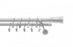 Double metal curtain rod 16 mm + 16 mm ELIZA, 360 cm, matt chrome