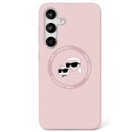 Etui Karl Lagerfeld Silicone Double  Heads And Circle MagSafe Samsung Galaxy S25 Ultra r&oacute;żowy