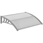 Stogelis, namų durų stogelis, stogelis įėjimams ir langams, 100L x 75B x 23H cm, sidabrinis