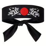 Bushido Hachimaki medvilninė galvos juosta karatė , Juoda