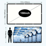 Ne&scaron;iojamas 152.4-381.0cm 16:9 projektoriaus ekranas be rauk&scaron;lių. , 3,81 metro