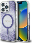 Guess blizgus MagSafe dėklas iPhone 16 Pro Max &ndash; violetinis