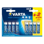 Varta LR6 AA 1,5V elementai, 8 vnt.