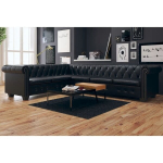 Kampinė &scaron;e&scaron;iavietė sofa, juodos spalvos