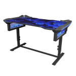 "e-blue" žaidimų stalas egt004bk, 135x78,5 cm, 72-91,2 cm, rgb ap&scaron;vietimas, reguliuojamas auk&scaron;tis, su pelės padu