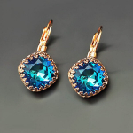 Auskarai moterims DiamondSky &bdquo;Vintage IV (Bermuda Blue)&ldquo; su Swarovski kristalais
