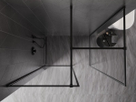 Mexen Kioto-F du&scaron;o sienelė Walk-in su rėmu 80 x 75 cm, skaidrus 8 mm, juodas - 800-080-202-04-70-075