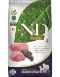 Farmina N&D Prime Dog vidutinių ir didelių veislių &scaron;unims su ėriena ir mėlynėmis, 2,5 kg