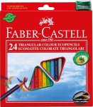 Faber-Castell Jumbo&nbsp;Triangular Junior colour pencils, cardboard wallet of&nbsp;24 with sharpener, Faber-Castell Jumbo&nbsp;Triangular Junior colour pencils, cardboard wallet of&nbsp;24 with sharpener