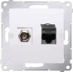 Lizdas F + Rj45 Kat.6 Baltas Simon 54