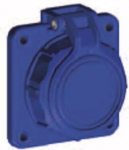 Lizdas 16a 2p+z 230v mėlynas, 75x75mm, su dangteliu