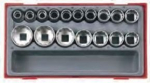 Teng Tools 17 vnt. 1/2" 12-kampių galvučių rinkinys