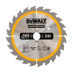 Dewalt diskinis pjūklas 165x20mm, 24 dantys (dt1949-qz)