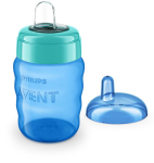 Puodelis su mink&scaron;tu silikoniniu snapeliu be rankenėlių Philips Avent, 12+ mėn., SCF553/05, 260 ml, Mėlynas