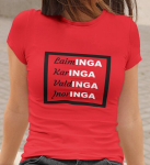 Moteri&scaron;ki mar&scaron;kinėliai &bdquo;Laiminga, karinga, valdinga, įnoringa&ldquo;, raudoni