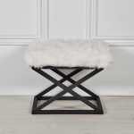 Pouffe Capraz Plush - Black, White
