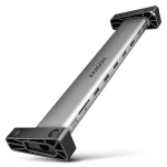 Axagon dokas HMC-10HLS, USB 5Gbps, 4x USB-A, HDMI 4K/60Hz, RJ-45, SD/microSD, PD 100W, Juoda