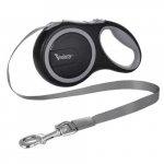 Automatinis pavadėlis &scaron;uniui StoreXO, 5m, 15kg, pilkas