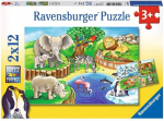 Dėlionė Ravensburger Gyvūnai zoologijos sode, 2x12 d.