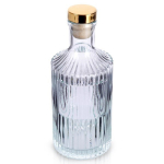 Stiklo butelis dekoratyvinis karafa vyno sultims su auksiniu kam&scaron;čiu 250ml 1 vnt.