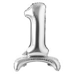 Pastatomas balionas skaičius 1, sidabrinis, 81 cm