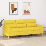 Trivietė sofa, &scaron;viesiai geltonos spalvos, 180cm, audinys