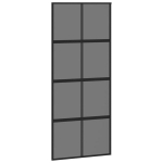 Stumdomos durys juodos 90x205cm grūdintas stiklas/aliuminis 155226