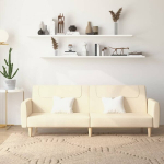 Dvivietė sofa-lova, kreminės spalvos, audinys