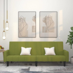 Dvivietė sofa-lova, &scaron;viesiai žalios spalvos, aksomas