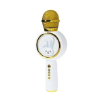 Karaoke bluetooth mikrofonas zuikutis - baltas