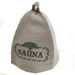 Lininė pirties kepurė Classik su siuvinėjimu Sauna