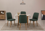 I&scaron;plečiamas pietų stalas ir kėdės (5 vienetai) Vina 1070 - Atlantic Pine, Green