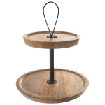 Serviravimo padėklas, 30 cm, Patera drewniana 2-poziomowa MANGO 30 cm