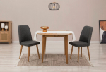 I&scaron;plečiamas valgomojo stalo ir kėdžių rinkinys (3 vienetai) Vina 1053 - Atlantic Pine, Anthracite